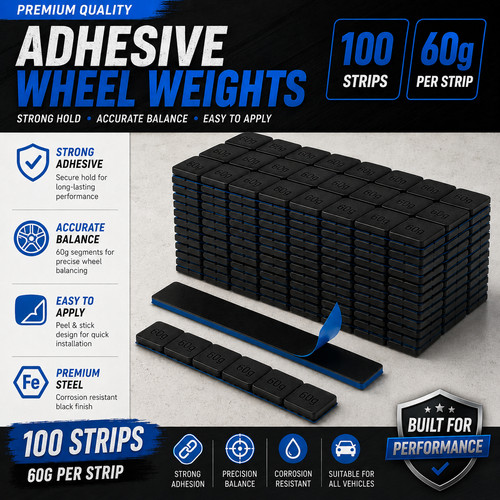 100 black adhesive 60g strips - black,