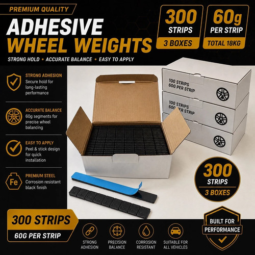 300x 60g black adhesive wheel - black,